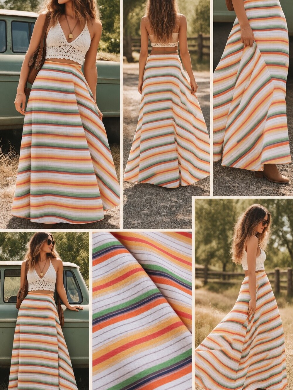 one Of A Kind handmade 1970s boho 🌈skirt
